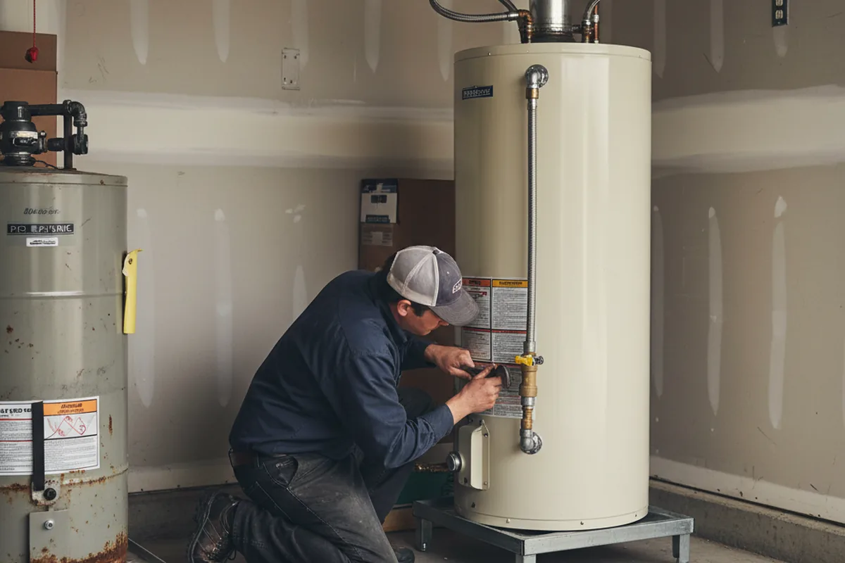 Water heater and shutoff valve replacement in Rowe